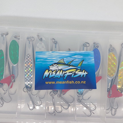 Mega Combo 21gm Kahawai Lures 10 Lures with Tackle Box
