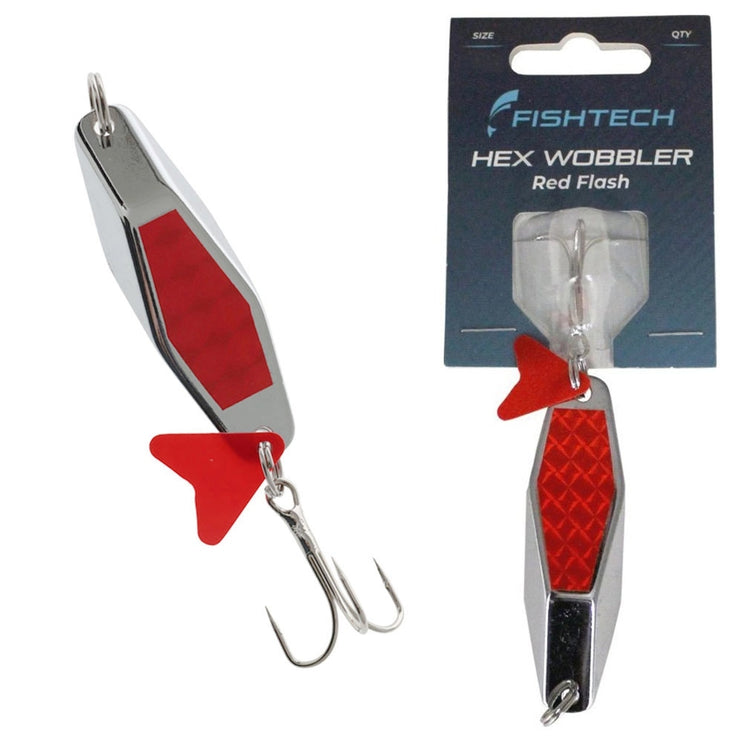Fishtech Hex Wobbler Lure Red Flash