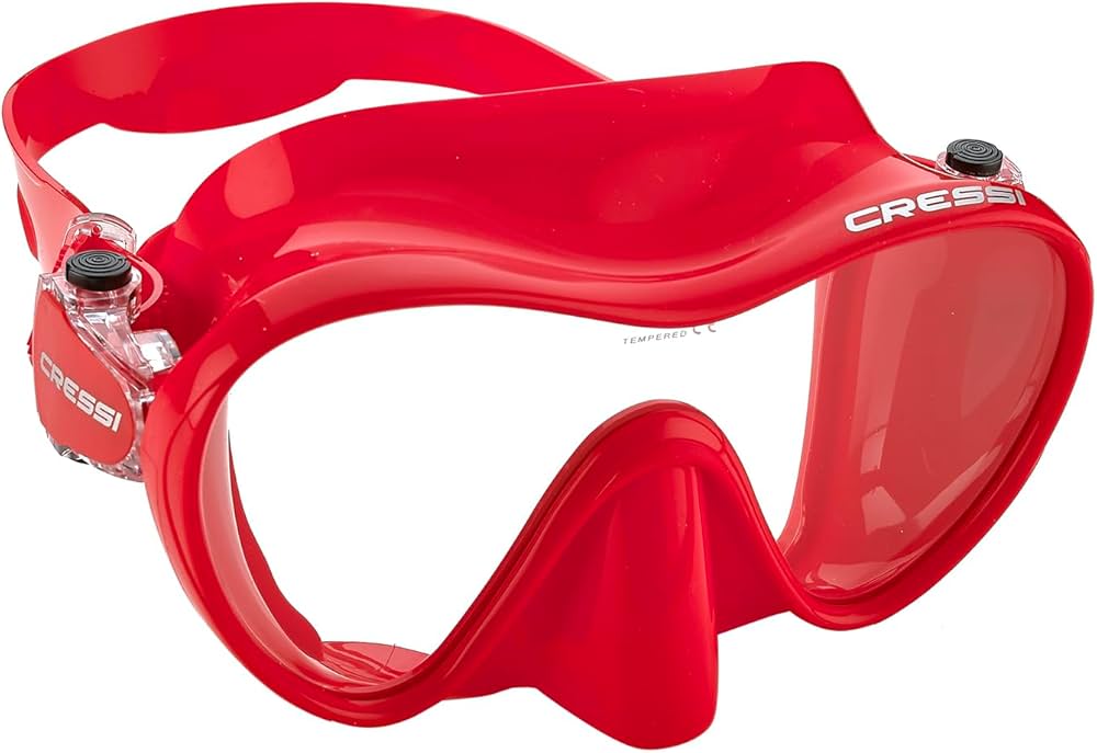 Cressi F1 High-Grade Silicone Frameless Dive Mask - Red