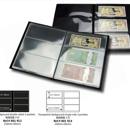 Banknote Display Album – 3 Notes per Page