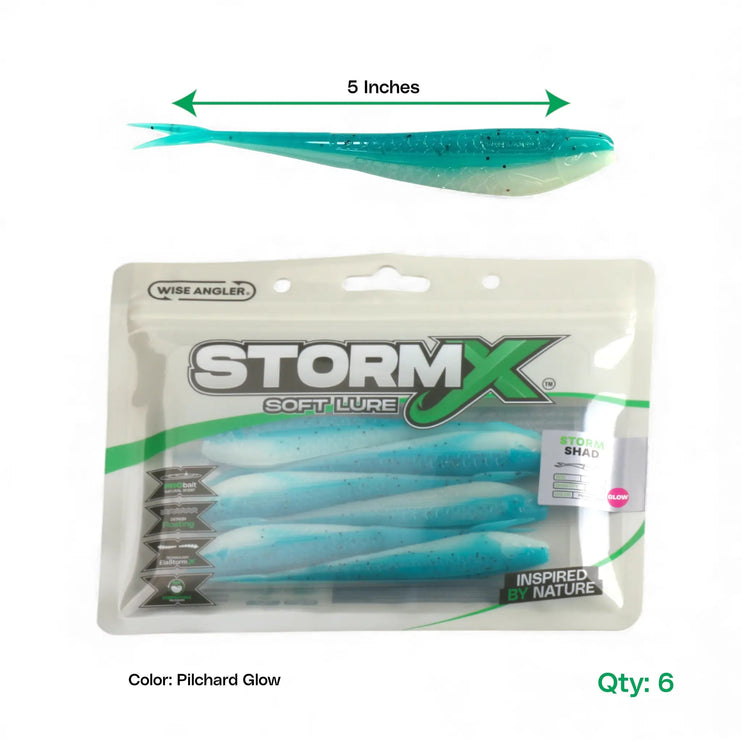 StormX™ Storm Shad 5" Soft Lure — Pilchard Glow UV