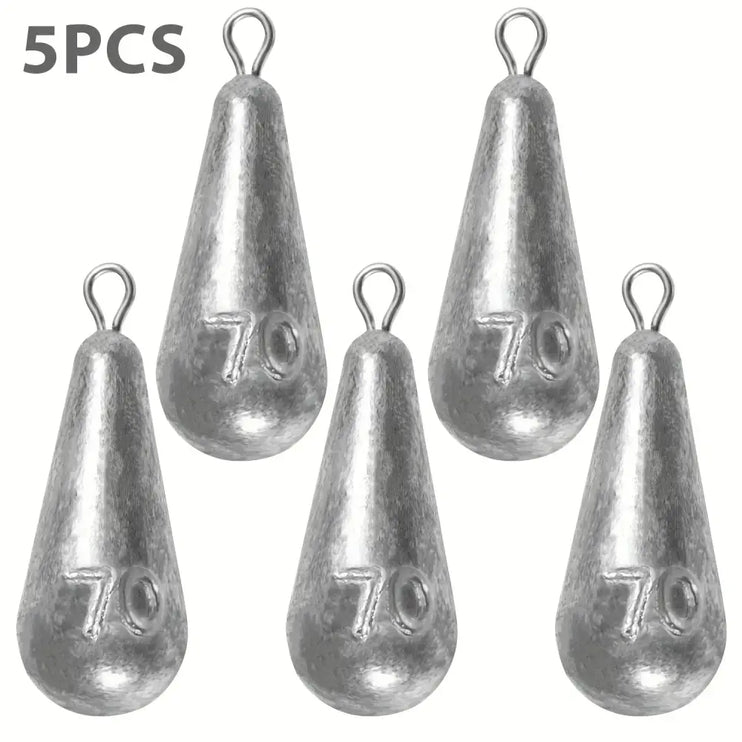 Teardrop Fishing Sinkers – Lead Weights for Bass (10 Sizes)