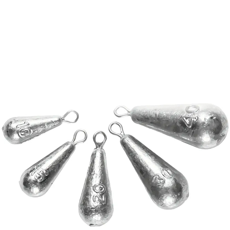 Teardrop Fishing Sinkers – Lead Weights for Bass (10 Sizes)