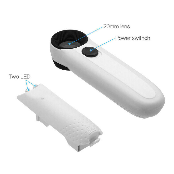 40X Magnifier Glass Jeweler Eye with 2 LED Lights